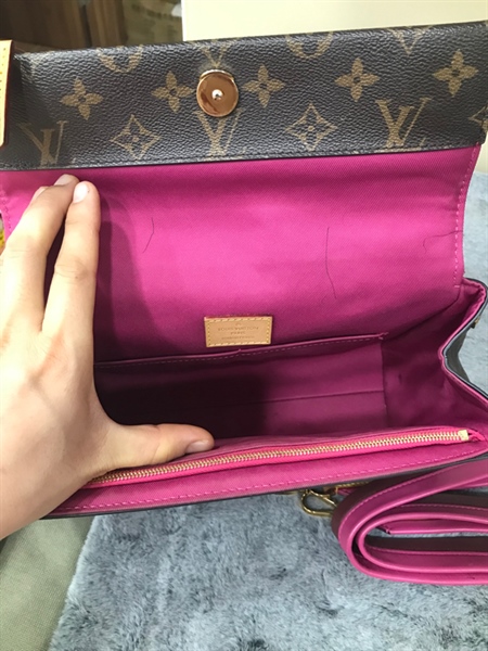 Túi LV Cluny Hoa Nâu lòng Hồng+