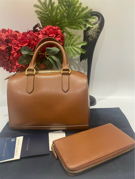 Túi Ralph Lauren kèm ví màu nâu +