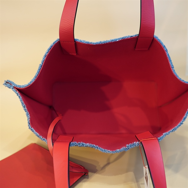 Túi tote Valentino Jean xanh lòng đỏ kèm pound KG+