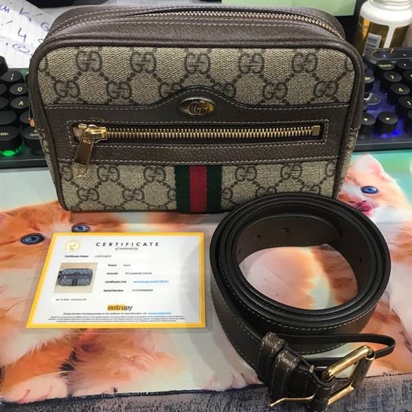 Túi đeo chéo Gucci Supreme Canvas KG+