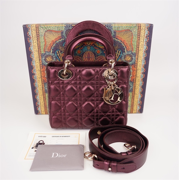 Túi Dior Lady màu tím đậm +