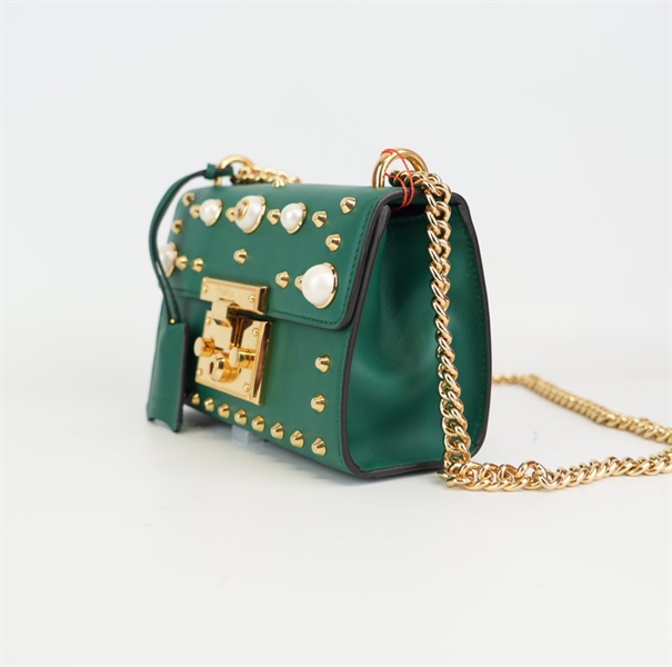 Túi GG hộp màu xanh đinh vàng(lót form) 19cm +