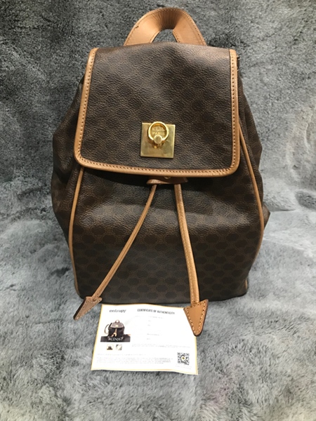 Balo Celine màu nâu khóa vàng KG+