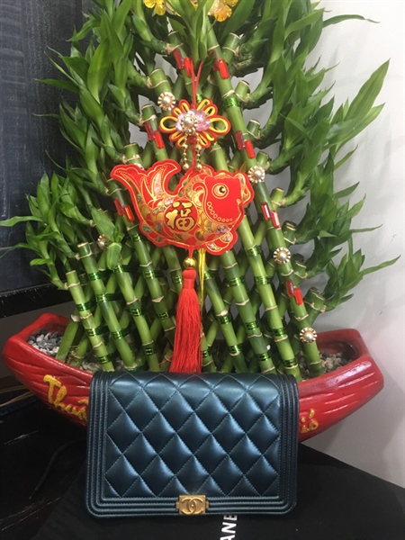 Túi Chanel boy xanh size 17cm+