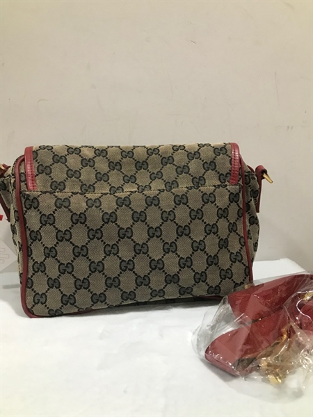 Túi GG Vải Viền Đỏ Gạch KG+