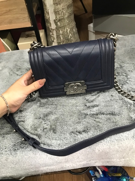 Túi Chanel Boy xanh đen KG+
