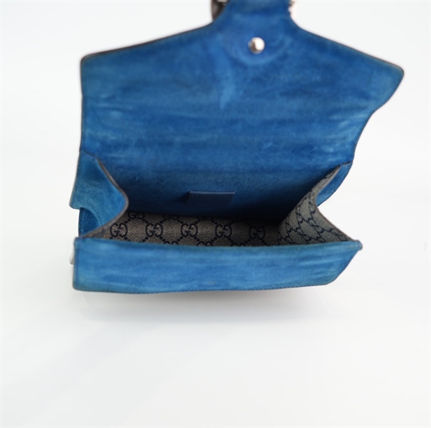 Túi GG đầu rồng nâu lòng xanh 19cm+