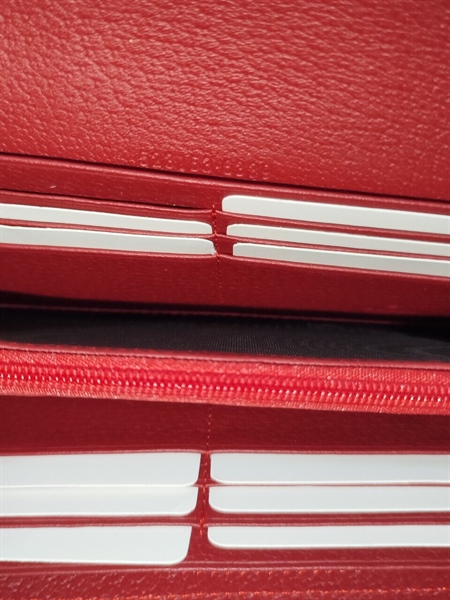 Ví Cầm Tay xám GG Viền đỏ phối đỏ xanh+