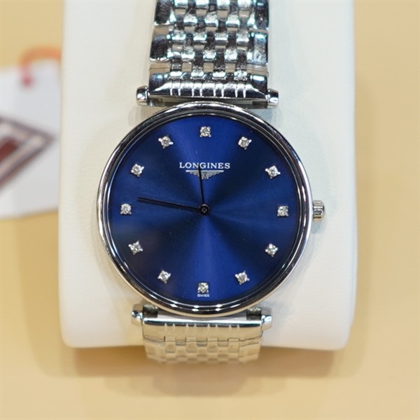 Đồng hồ Longines mặt xanh đính đá KG+