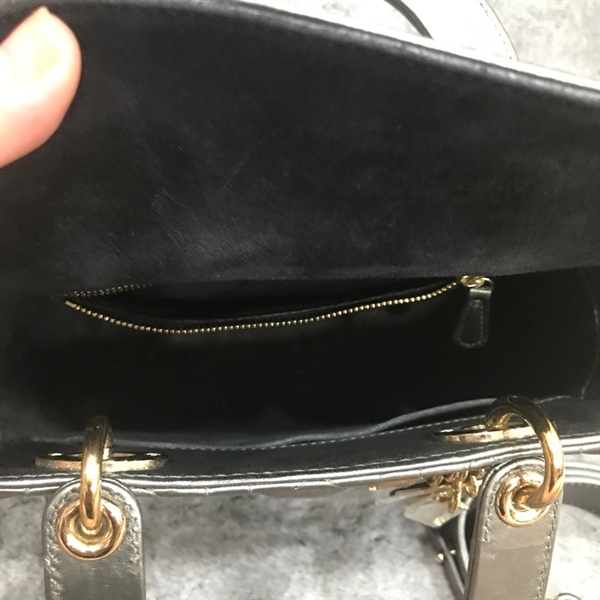 Túi Dior Lady xám bạc size 20cm KG+