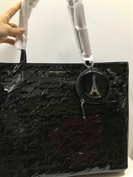 Túi Tote Karl Lagerfeld Đen Bóng KG+