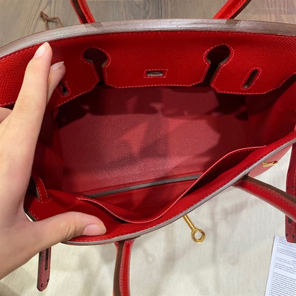 Túi Hermes Epsom đỏ ổ chìa KG+