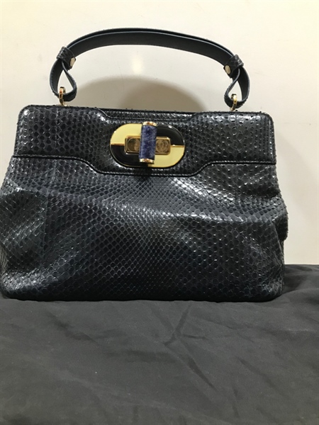 Túi BVLGARI Da Rắn Đen+