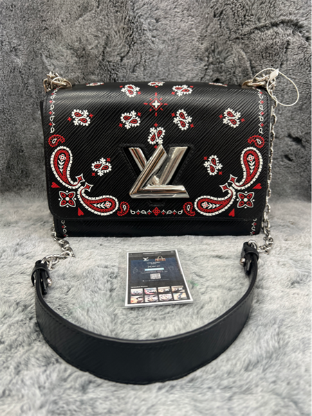 Túi LV đen vẽ hoạ tiết đỏ đen+