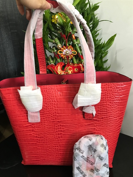 Túi Tote Hermes Đỏ Kèm Pound KG+