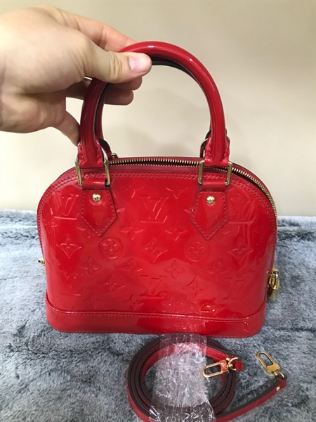 Túi LV Alma đỏ bóng 24cm +