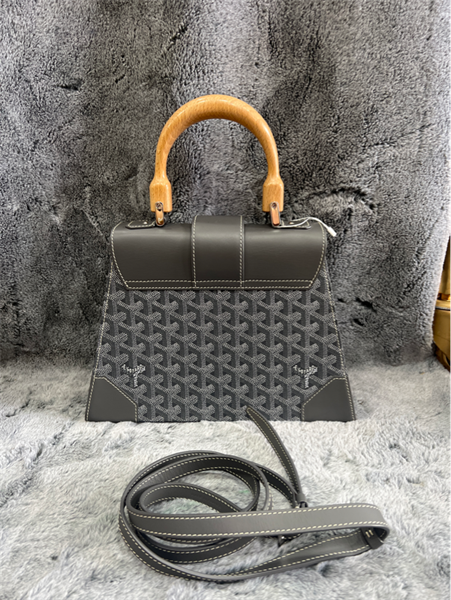 Túi Goyard xám quai gỗ+