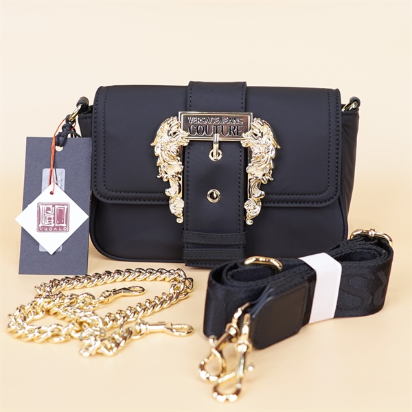 Túi vuông Versace đen vải dù 20cm KG+