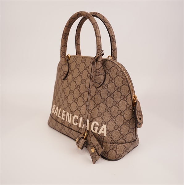 Túi GG & BALEN Alma xám chữ trắng KG+