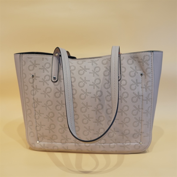 Túi tote CK màu nâu kem KG+