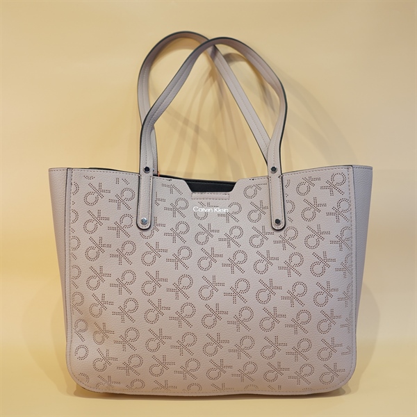 Túi tote CK màu nâu kem KG+