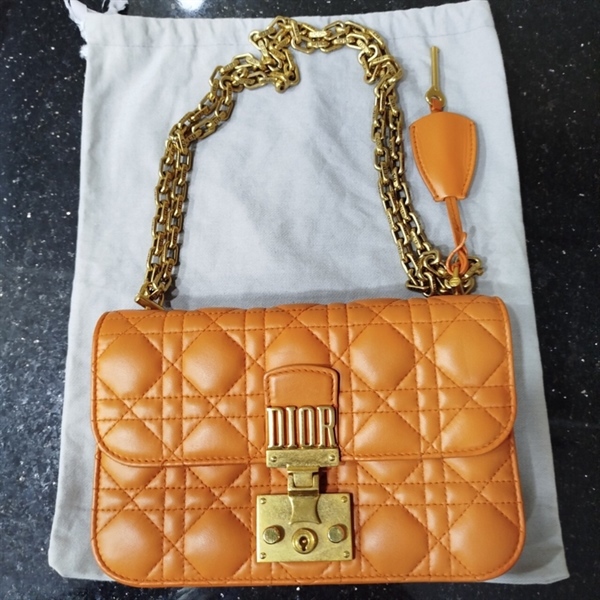 Túi Dior chữ nhật màu cam KG+