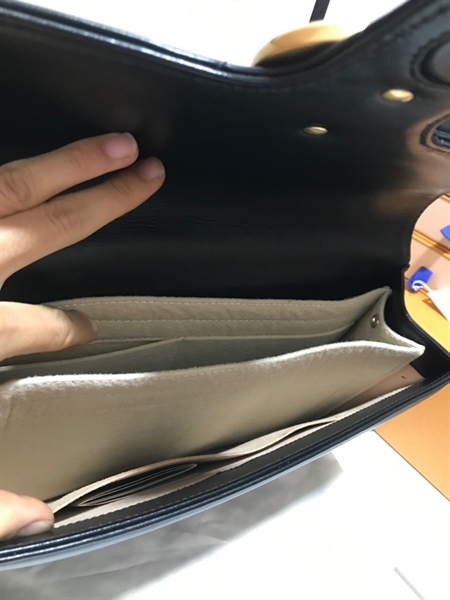 Túi GG Đen Lượn Sóng+