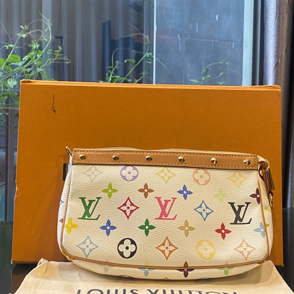 Túi LV trắng họa tiết màu KG+