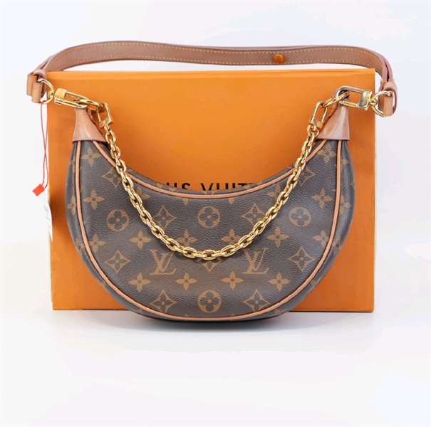 Túi LV bán nguyệt hoa nâu KG+