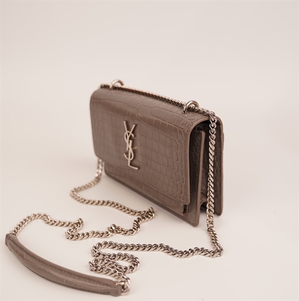 Túi YSL vân da xám+