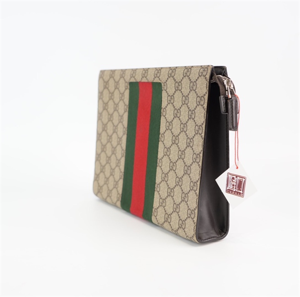 Túi GG nâu sọc xanh đỏ +