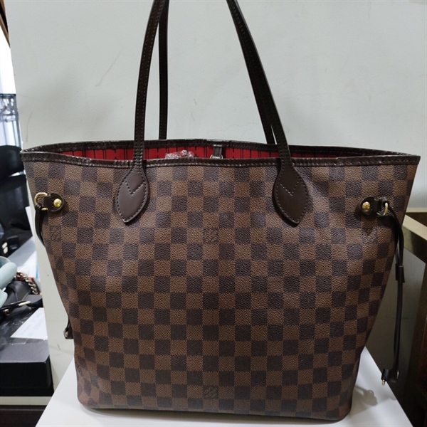 Túi LV Neverfull Ô Vuông Lòng Đỏ+
