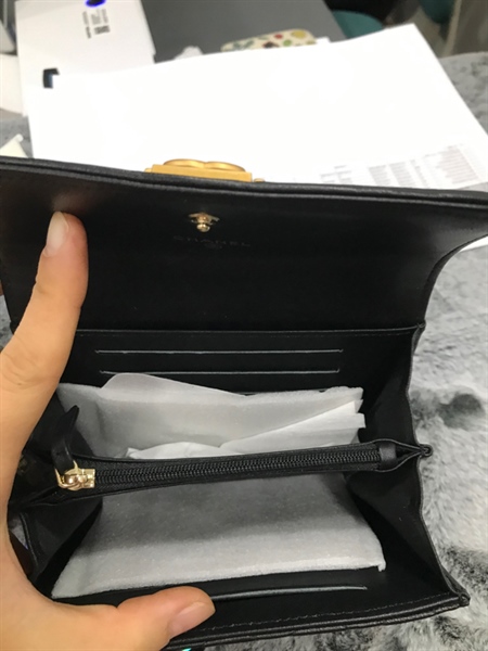 Ví Chanel Đen Da Mềm 15cm++