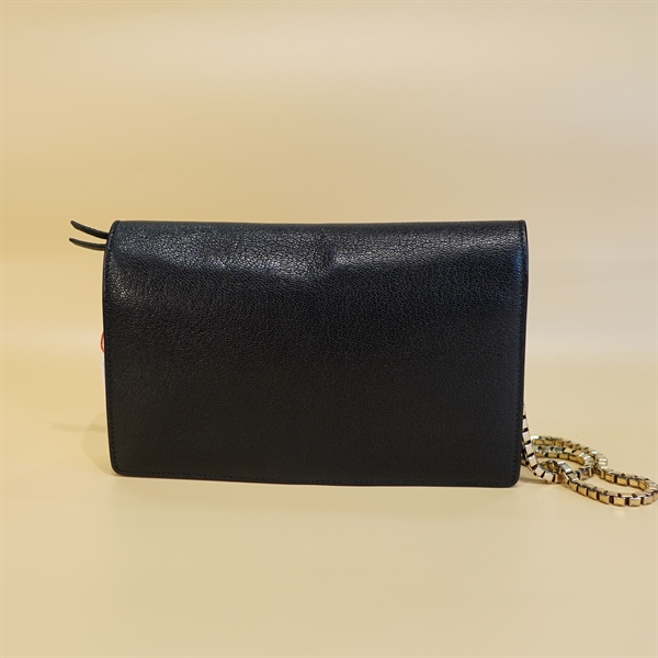Túi Clutch Balenciaga đen khóa vàng +