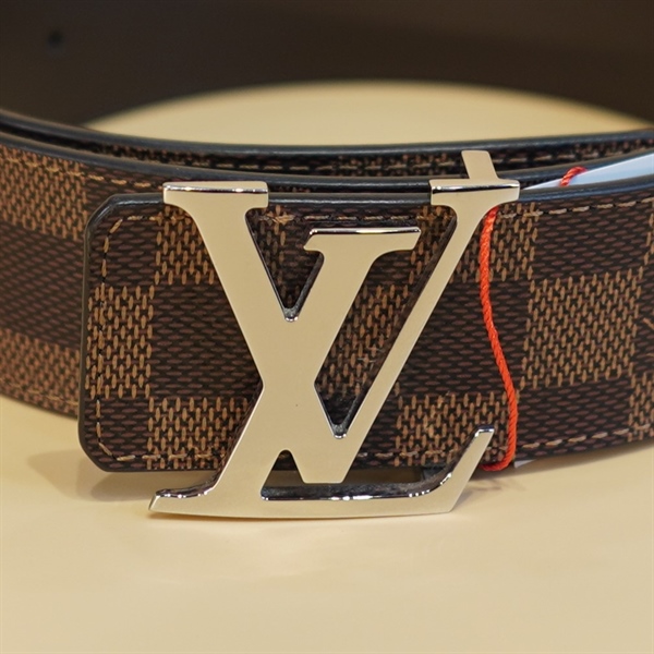 Thắt lưng LV ô vuông nâu mặt LV trắng +