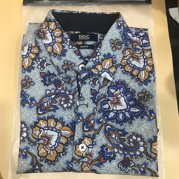 Áo Sơ Mi Ngắn Tay DGC Hoa Xanh Size 38 KG+