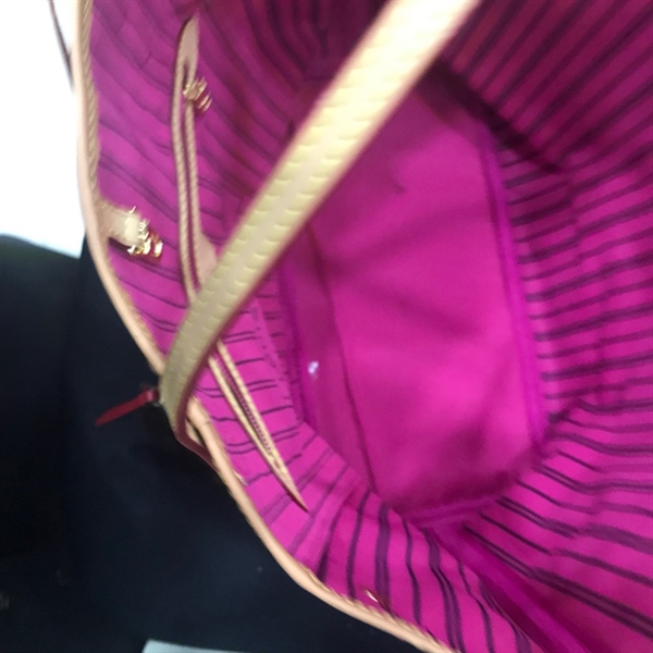 Túi neverfull LV lòng hồng kèm pound+