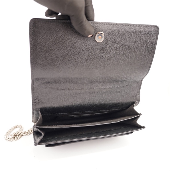 Túi YSL đen dây xích trắng++