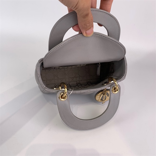 Túi Dior Lady xám size mini KG+