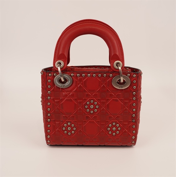 Túi Dior Lady đỏ viền đính đinh++