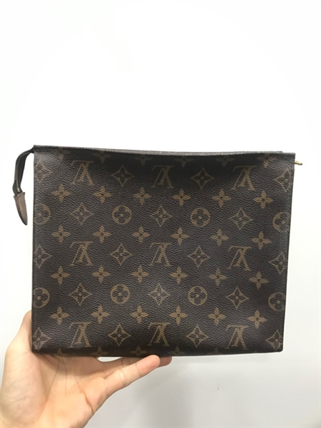 Túi LV clutch hoa nâu KG+