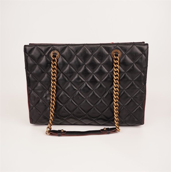 Túi Chanel tote đen viền đỏ đô++