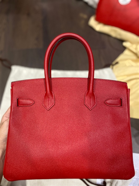 Túi Hermes Epsom đỏ ổ chìa KG+