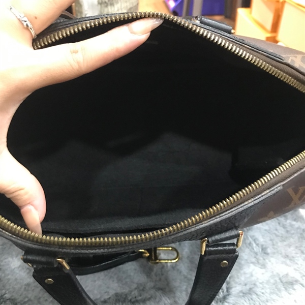 Túi LV Speedy hoa nâu đậm 33cm+