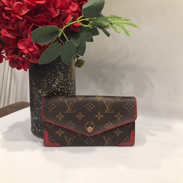 Ví LV nâu góc đỏ KG+