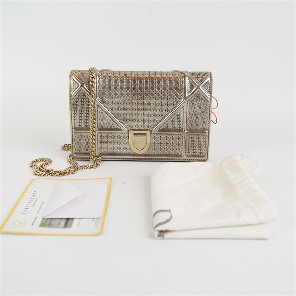 Túi Dior WOC hoạ tiết màu bạc sz19 +