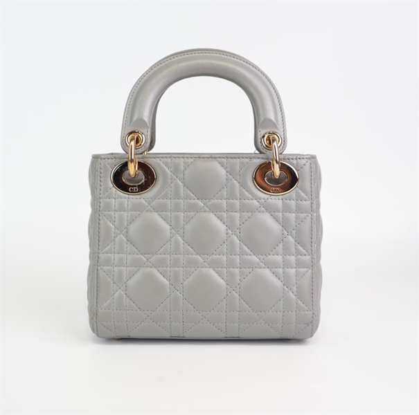 Túi Dior Lady xám size mini KG+