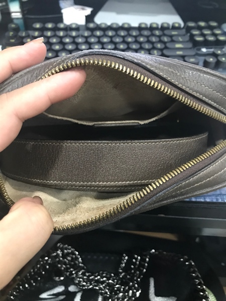 Túi đeo chéo GG nâu phối xanh đỏ KG+