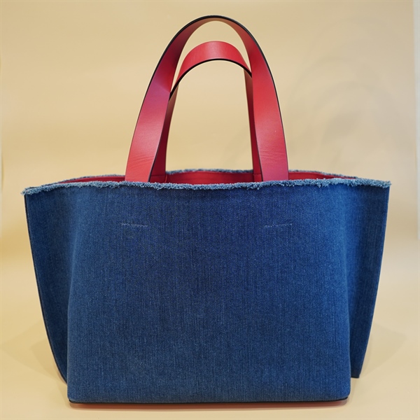 Túi tote Valentino Jean xanh lòng đỏ kèm pound KG+