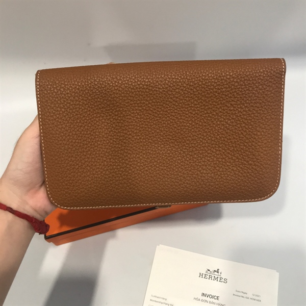 Ví Hermes vàng bòa +